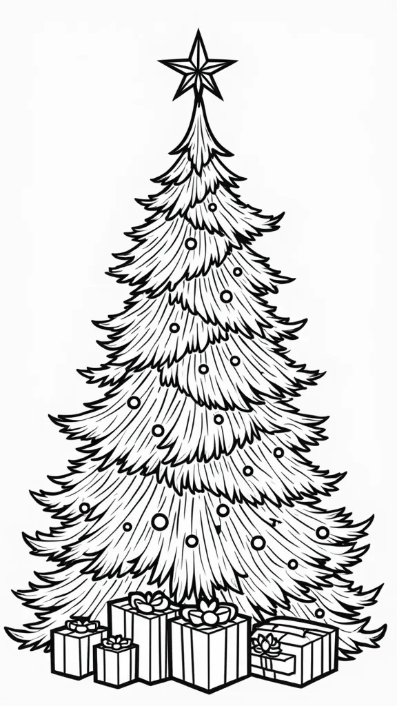 pages à colorier des images d’arbre de Noël